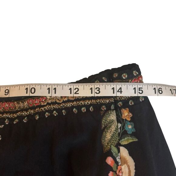 Farm Rio Anthropologie Maxi Skirt Y2K Boho Art Floral Ruffled Asymmetrical Sz XL - Picture 12 of 13